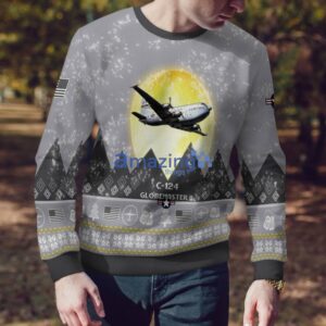 C-124 Globemaster II C124 Aircraft Moonlight And Mountain Pattern Ugly Christmas Sweater Aircraft Lovers Christmas Gift Product Photo 4