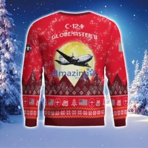 C-124 Globemaster II C124 Aircraft Moonlight Red Color Ugly Christmas Sweater Christmas Gift Product Photo 3