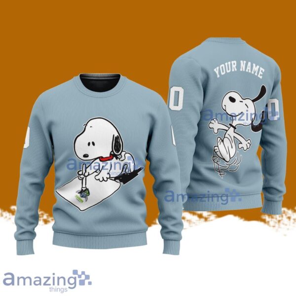Canberra Raiders NRL Snoopy Happy Custom Name Christmas Ugly Sweater 3D Product Photo 1