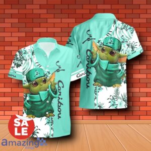 Caribou Coffee Baby Yoda Hawaiian Shirt & Short image Caribou Coffee Baby Yoda Hawaiian Shirt & Short Product Photo 2