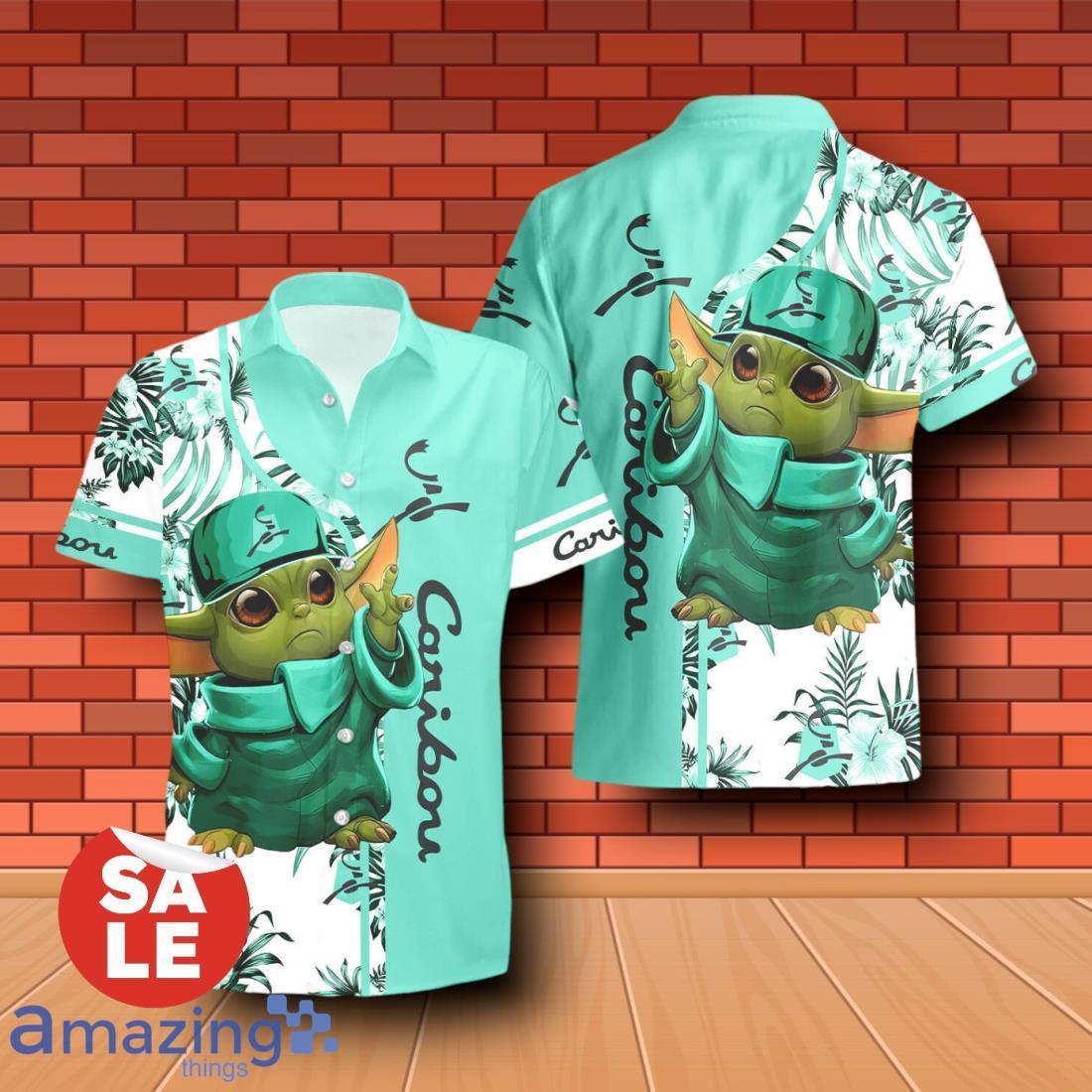 Caribou Coffee Baby Yoda Hawaiian Shirt & Short image Caribou Coffee Baby Yoda Hawaiian Shirt & Short Product Photo 2