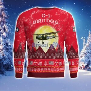 Cessna L-19 O-1 Bird Dog L19 O1 Aircraft Moonlight Red Color Ugly Christmas Sweater Christmas Gift Product Photo 2