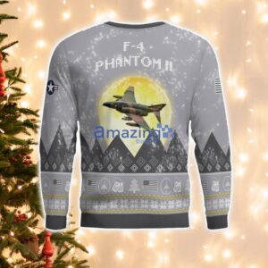F-4 Phantom II F4 Aircraft Moonlight And Mountain Pattern Ugly Christmas Sweater Aircraft Lovers Christmas Gift Product Photo 3