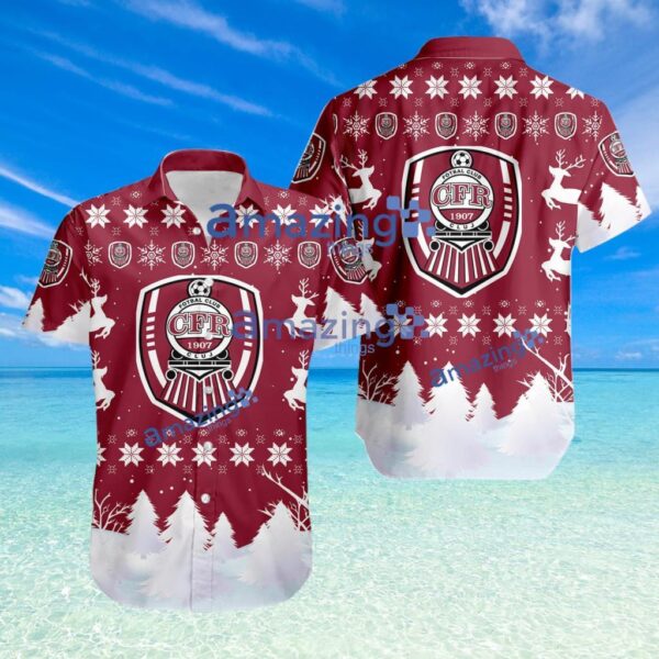 CFR Cluj Logo Sport Christmas Pattern Hawaiian Shirt Product Photo 1