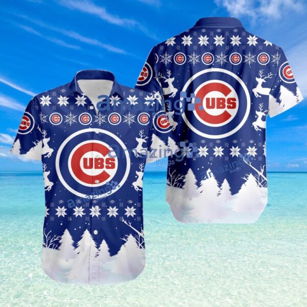 Chicago Cubs MLB Snow Pine Christmas Tropical Hawaiian Shirt Product Photo 1