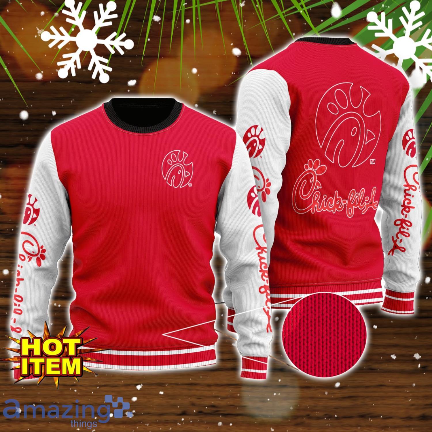 Chick fil A All Over Print Sweater Christmas Sweater For Men Women Gift Ideas image Chick-fil-A All Over Print Sweater Christmas Sweater For Men Women Gift Ideas Product Photo 1