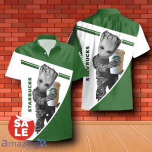 Coffee Groot Hug Combo Hawaiian Shirt & Shorts 3D Design For Men Women image Coffee Groot Hug Combo Hawaiian Shirt & Shorts 3D Design For Men Women Product Photo 2