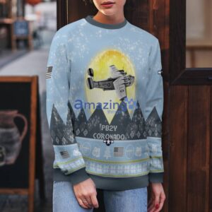 Consolidated PB2Y Coronado Light Blue Aircraft Moonlight 3D Ugly Christmas Sweater Christmas Gift image Consolidated PB2Y Coronado Light Blue Aircraft Moonlight 3D Ugly Christmas Sweater Christmas Gift Product Photo 5
