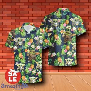 Corona Extra Beer Baby Yoda Tropical Flowery Hawaiian Shirt & Short Product Photo 2