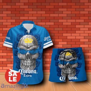 Corona Extra Beer Sukull Rose 3D Hawaiian Shirt & Shorts For Men Women Product Photo 1
