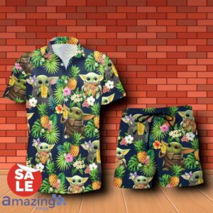 Crown Royal Beer Baby Yoda Tropical Flowery Hawaiian Shirt & Short Product Photo 1