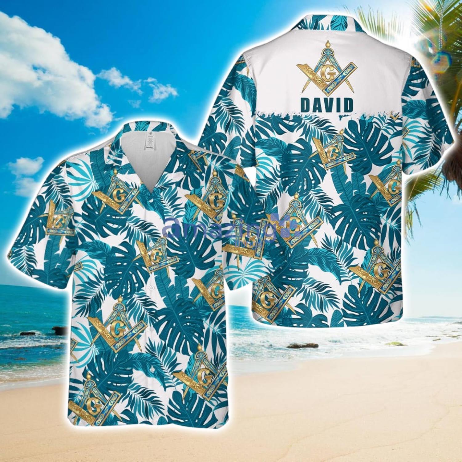 Custom Name Lodge Name Masonic Freemasonry Tropical Hawaiian Shirt Summer Holiday Gift image Custom Name Lodge Name Masonic Freemasonry Tropical Hawaiian Shirt Summer Holiday Gift Product Photo 1