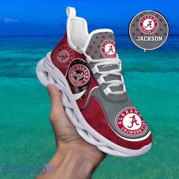 Custom Name NCAA Alabama Crimson Tide Sneaker Max Soul Shoes Sole Bliss For Men And Women Product Photo 1