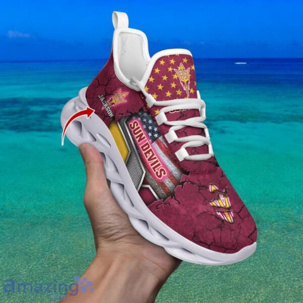 Custom Name NCAA Arizona State Sun Devils Sneaker Max Soul Shoes Sneaker Elegance Fusion For Men And Women Product Photo 1