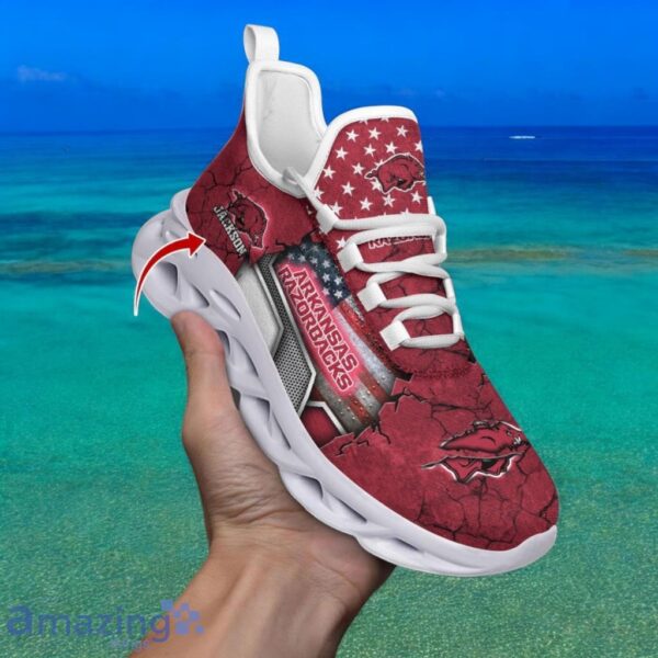 Custom Name NCAA Arkansas Razorbacks Sneaker Max Soul Shoes Sneaker Elegance Fusion For Men And Women Product Photo 1