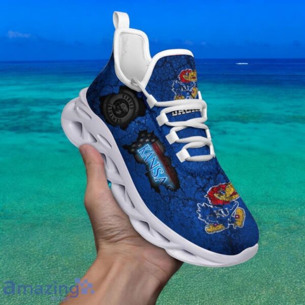 Custom Name NCAA Kansas Jayhawks Sneaker Max Soul Shoes Max Comfort Glide For Men And Women Product Photo 1