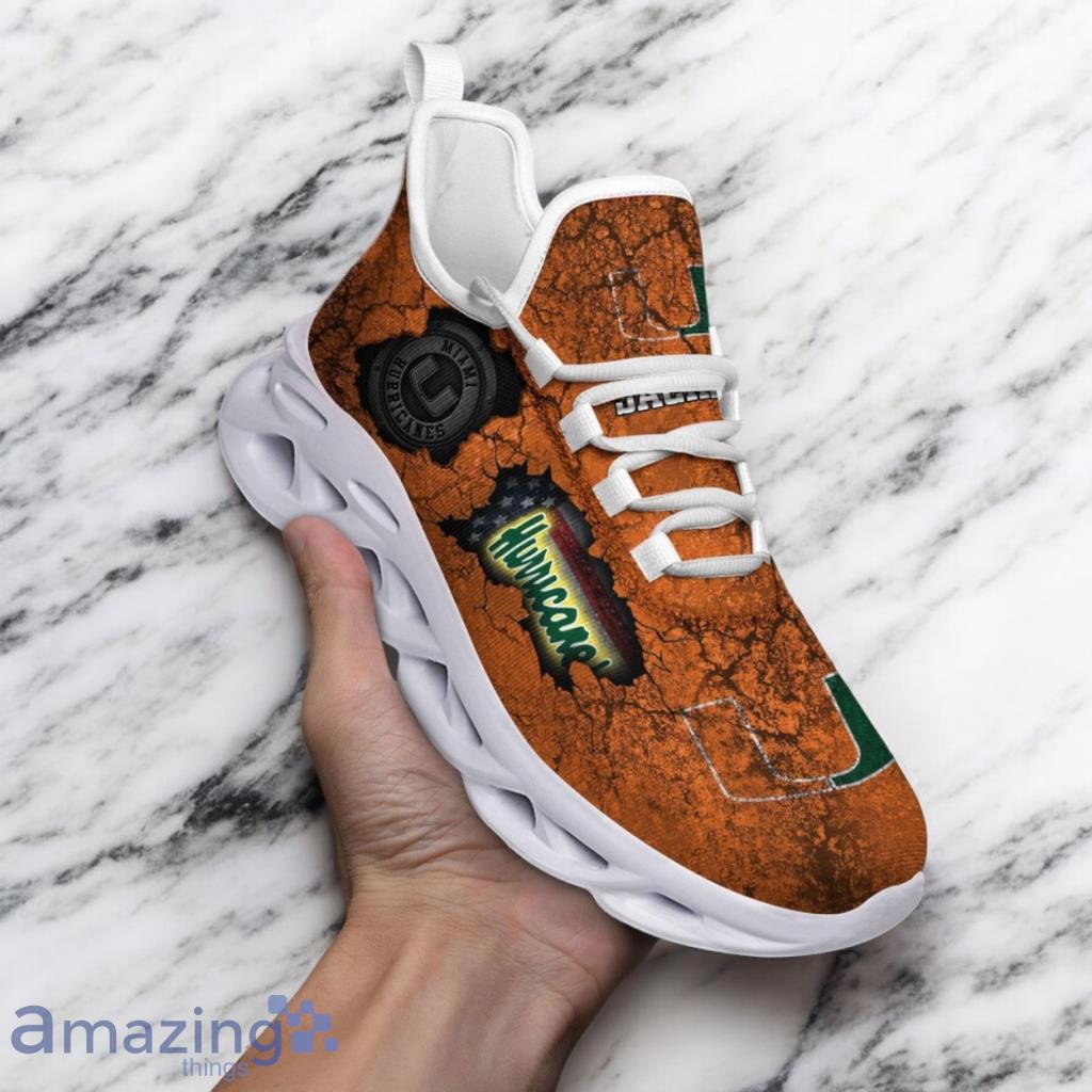 Custom Name NCAA Miami Hurricanes Sneaker Max Soul Shoes Max Comfort For Men And Women image Custom Name NCAA Miami Hurricanes Sneaker Max Soul Shoes Max Comfort For Men And Women Product Photo 1