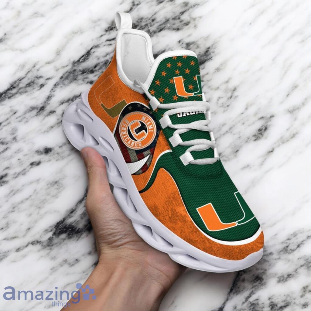 Custom Name NCAA Miami Hurricanes Sneaker Max Soul Shoes Sole Bliss For Men And Women image Custom Name NCAA Miami Hurricanes Sneaker Max Soul Shoes Sole Bliss For Men And Women Product Photo 1