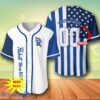 Custom Number & Name American Flag Pabst Blue Ribbon Baseball Jersey For Men And Women
