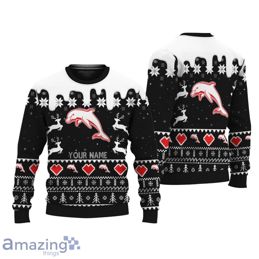 Dolphins NRL custom name Knitting Pattern Ugly Sweater Chistmas image Dolphins NRL custom name Knitting Pattern Ugly Sweater Chistmas Product Photo 1