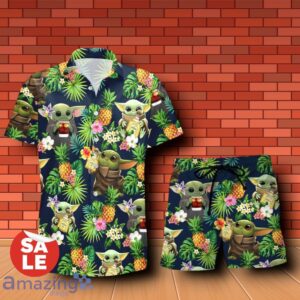 Don Julio Baby Yoda Tropical Flowery Hawaiian Shirt & Short Product Photo 1