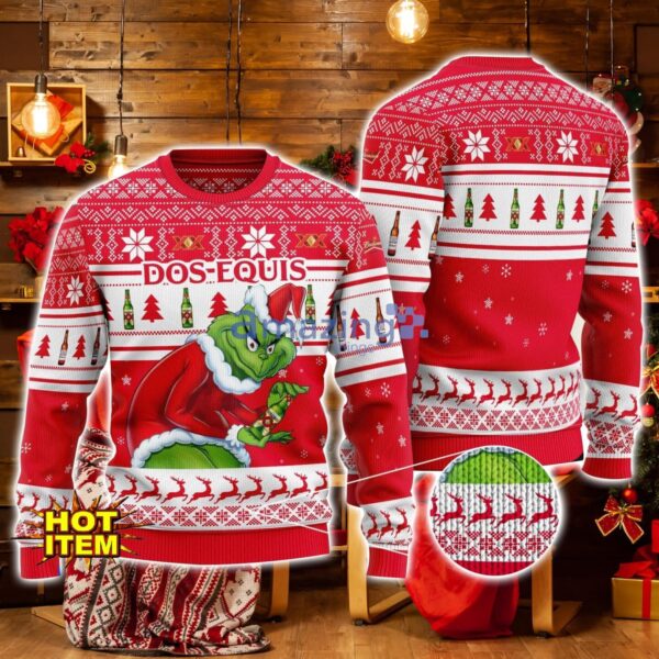 Dos Equis Grinch Hug Logo Ugly Christmas Sweater Christmas Gift For Men And Women Product Photo 1