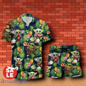 Dr Pepper Baby Yoda Tropical Flowery Hawaiian Shirt & Short Product Photo 1
