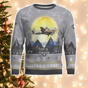 EP-3 Orion EP3 Aircraft Moonlight And Mountain Pattern Ugly Christmas Sweater Aircraft Lovers Christmas Gift Product Photo 2