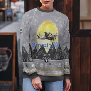 EP-3 Orion EP3 Aircraft Moonlight And Mountain Pattern Ugly Christmas Sweater Aircraft Lovers Christmas Gift Product Photo 5