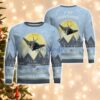 F-117 Nighthawk F117 Light Blue Aircraft Moonlight 3D Ugly Christmas Sweater Christmas Gift