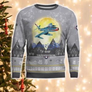 F 84F Thunderstreak F84F Aircraft Moonlight And Mountain Pattern Ugly Christmas Sweater Aircraft Lovers Christmas Gift image F-84F Thunderstreak F84F Aircraft Moonlight And Mountain Pattern Ugly Christmas Sweater Aircraft Lovers Christmas Gift Product Photo 2