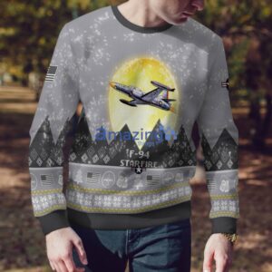 F-94 Starfire F94 Aircraft Moonlight And Mountain Pattern Ugly Christmas Sweater Aircraft Lovers Christmas Gift Product Photo 4
