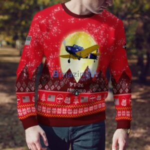 Fairchild PT-26 PT26 Aircraft Moonlight Red Color Ugly Christmas Sweater Christmas Gift Product Photo 4