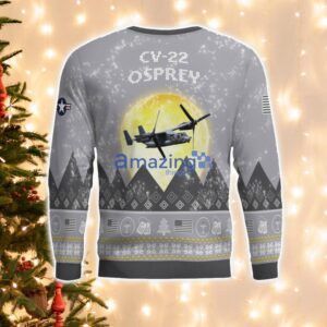 CV-22 Osprey CV22 Aircraft Moonlight And Mountain Pattern Ugly Christmas Sweater Aircraft Lovers Christmas Gift Product Photo 3
