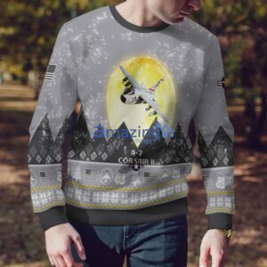 A-7 Corsair II A7 Aircraft Moonlight And Mountain Pattern Ugly Christmas Sweater Aircraft Lovers Christmas Gift Product Photo 3