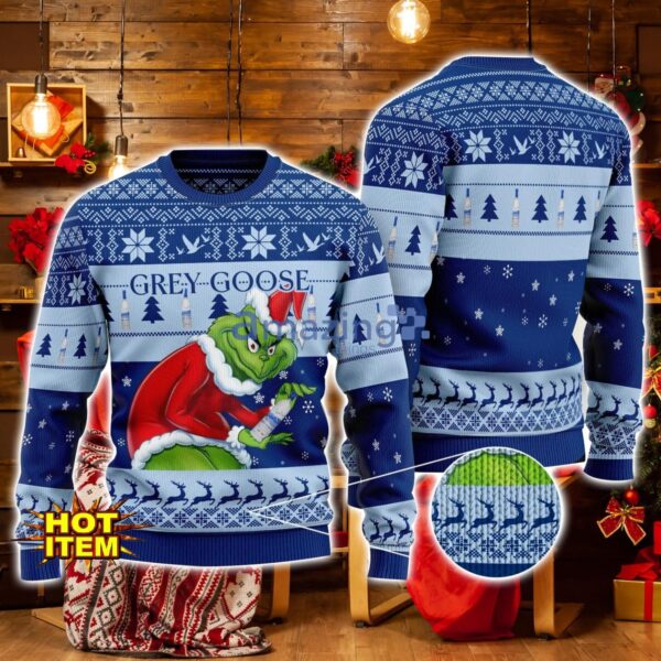Grey Goose Grinch Hug Logo Ugly Christmas Sweater Christmas Gift For Men And Women Product Photo 1