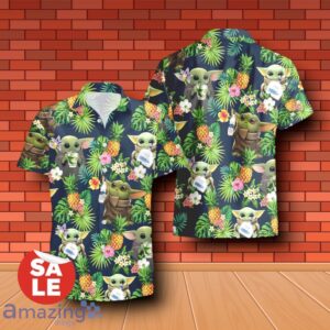 Grey Goose Vodka Baby Yoda Tropical Flowery Hawaiian Shirt & Short image Grey Goose Vodka Baby Yoda Tropical Flowery Hawaiian Shirt & Short Product Photo 2