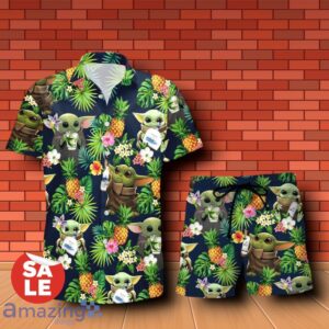 Grey Goose Vodka Baby Yoda Tropical Flowery Hawaiian Shirt & Short Product Photo 1
