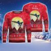 Grumman F-11 Tiger F11 Aircraft Moonlight Red Color Ugly Christmas Sweater Christmas Gift