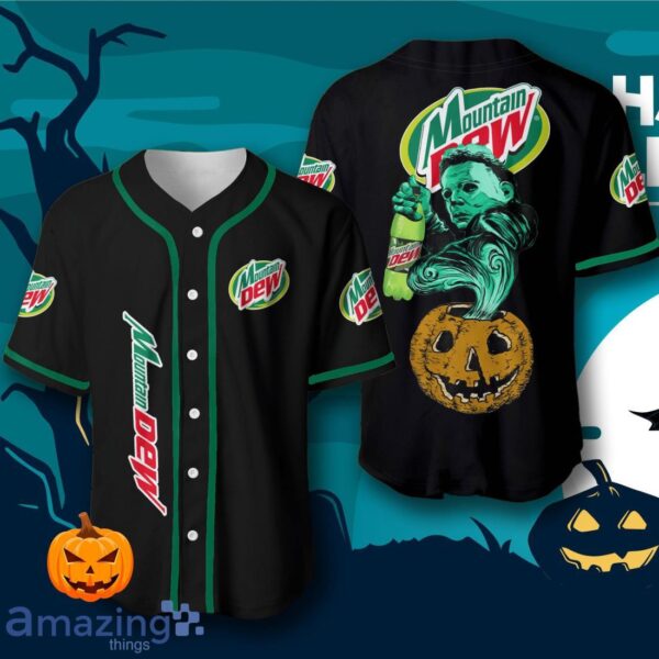 Halloween Costume Horror Mountain Dew Michael Myers Baseball Jersey Product Photo 1