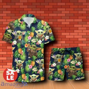 Havana Club Baby Yoda Tropical Flowery Hawaiian Shirt & Short Product Photo 1