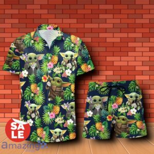 Hendrick's Gin Baby Yoda Tropical Flowery Hawaiian Shirt & Short Product Photo 1