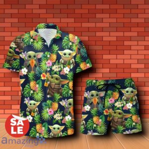 Hennessy Baby Yoda Tropical Flowery Hawaiian Shirt & Short Product Photo 1