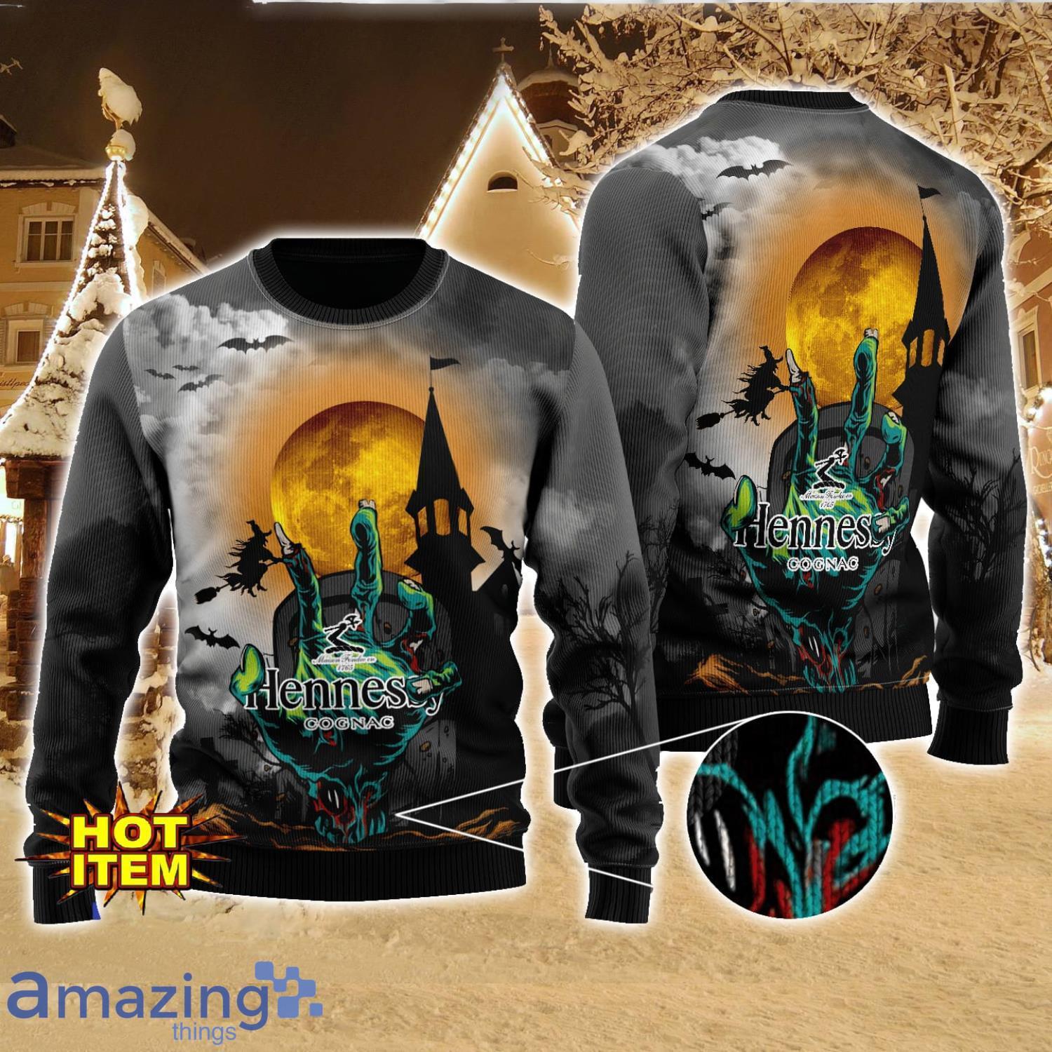Hennessy Cognac Halloween 3D Sweater Halloween Gift For Men And Women image Hennessy Cognac Halloween 3D Sweater Halloween Gift For Men And Women Product Photo 1
