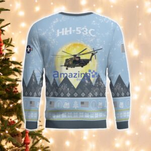 HH-53C Super Jolly Green Giant HH53C Light Blue Aircraft Moonlight 3D Ugly Christmas Sweater Christmas Gift Product Photo 3
