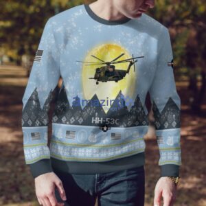 HH-53C Super Jolly Green Giant HH53C Light Blue Aircraft Moonlight 3D Ugly Christmas Sweater Christmas Gift Product Photo 4