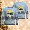 HH-60 Pave Hawk HH60 Light Blue Aircraft Moonlight 3D Ugly Christmas Sweater Christmas Gift