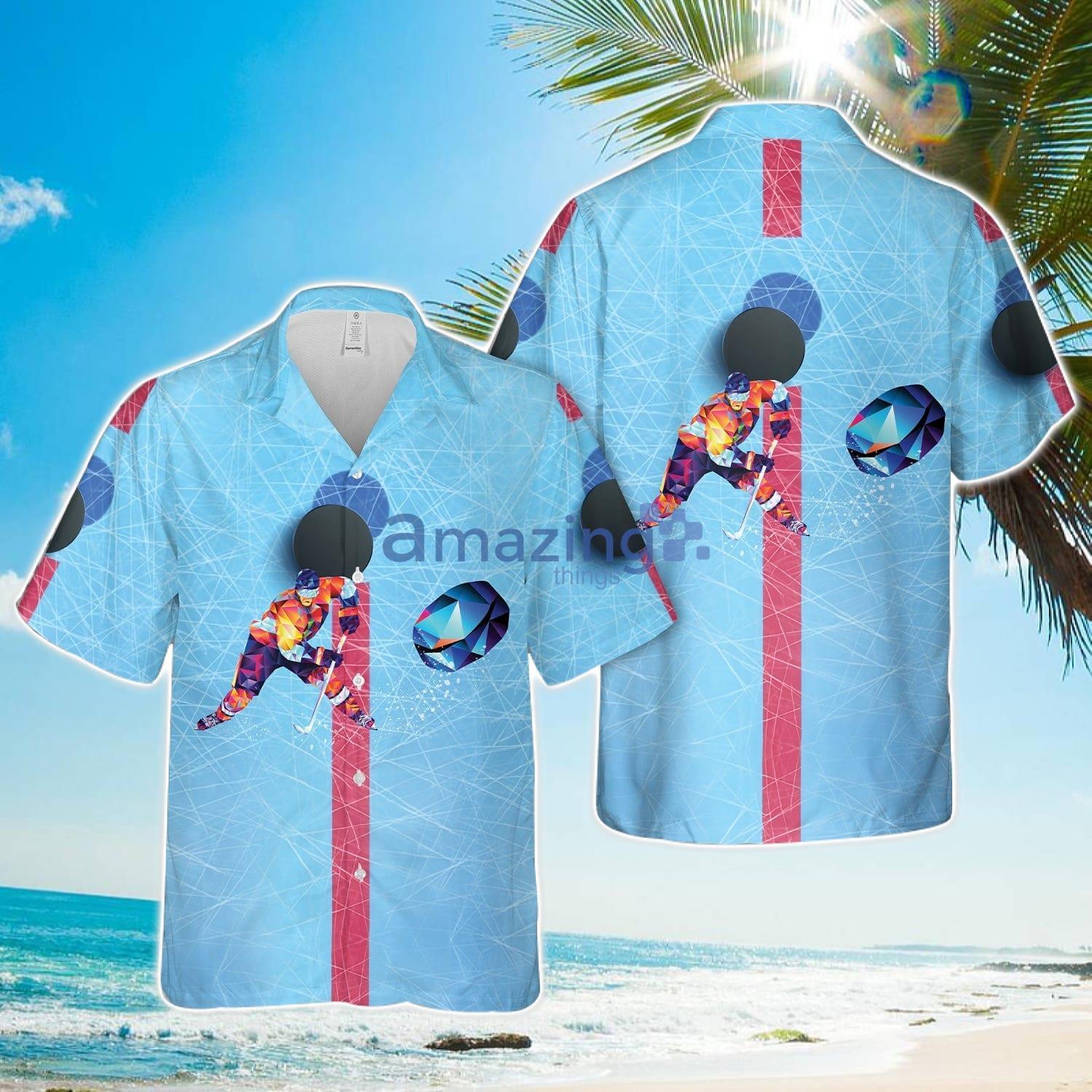 Hockey player on the run Hawaiian Shirt Summer Holiday Gift image Hockey player on the run Hawaiian Shirt Summer Holiday Gift Product Photo 1