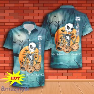Jack Skellington Halloween Busch Latte Beer Hawaiian Shirt & Short image Jack Skellington Halloween Busch Latte Beer Hawaiian Shirt & Short Product Photo 2