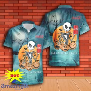 Jack Skellington Halloween Coca Cola Hawaiian Shirt & Short Product Photo 2